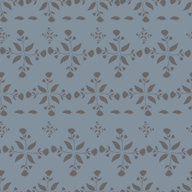 Picture of Leaves and round sprigs in Blue - 1032901-03